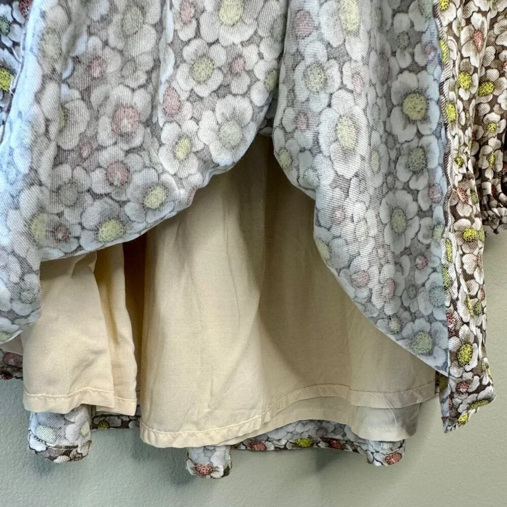 MAYORAL Stella Floral Dress Girls 6 116cm Mauve Ruffled Shoulders Long Sleeve - Picture 6 of 8